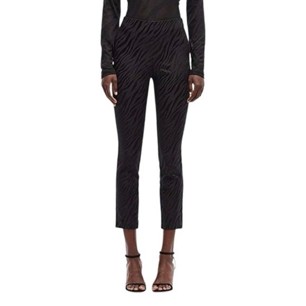 rag & bone Simone Zebra Jacquard Cropped Pants Black Size 2 Slim Ankle‎